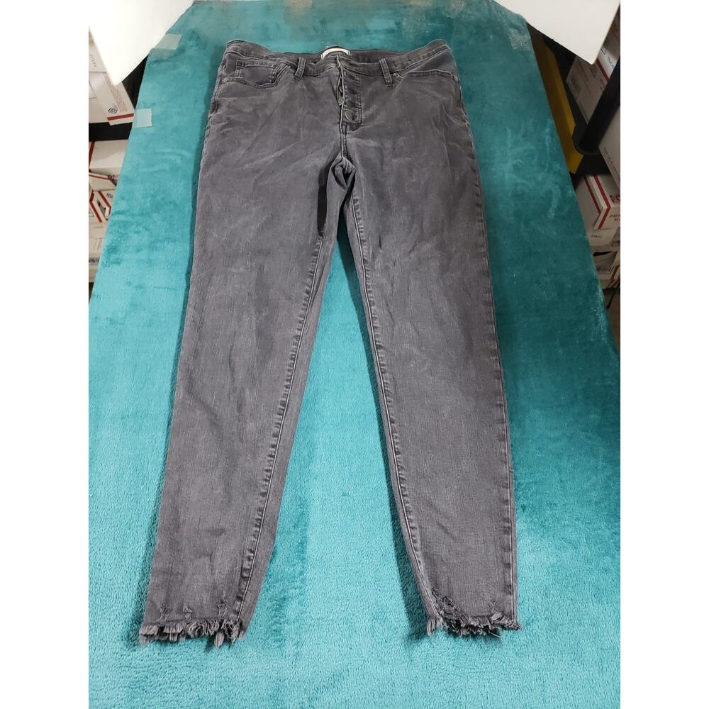 Madewell Jeans Size 33 Womens Black Stretch Pants Dark Denim Mid Rise Skinny - Picture 2 of 13
